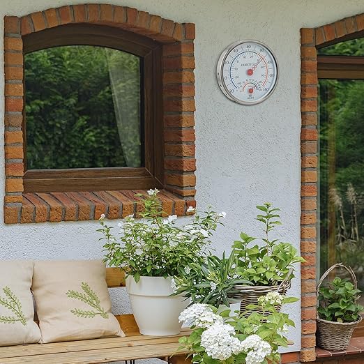 Indoor Outdoor Thermometer Hygrometer, Large Dial Wall Mount Waterproof Thermometer for Home, Garden, Patio, Greenhouse, Farmhouse Decor by AXHHTVCGY - Image 7