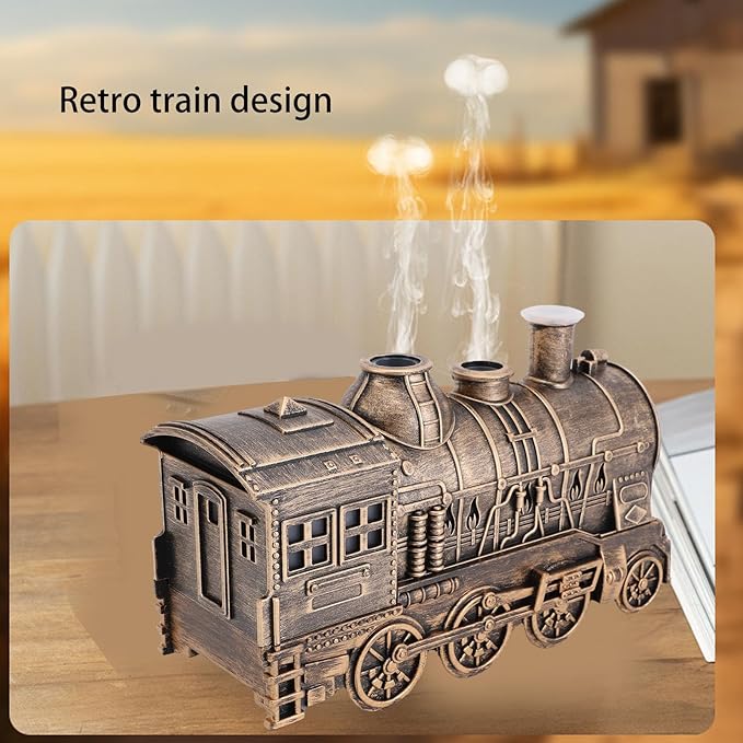 Humidifiers for Bedroom, 300ml Essential Oil Diffuser with Dual Nozzles Train Shaped Air Humidifier for Bedroom, Office and Desktop - Image 2