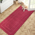 PURRUGS Dirt Trapping Door Mat 32" x 70", Non-Slip/Skid Machine Washable Entryway Rug, Dog Doormat, Super Absorbent Welcome Mat for Muddy Wet Shoes and Paws, Burgundy Red by PURRUGS