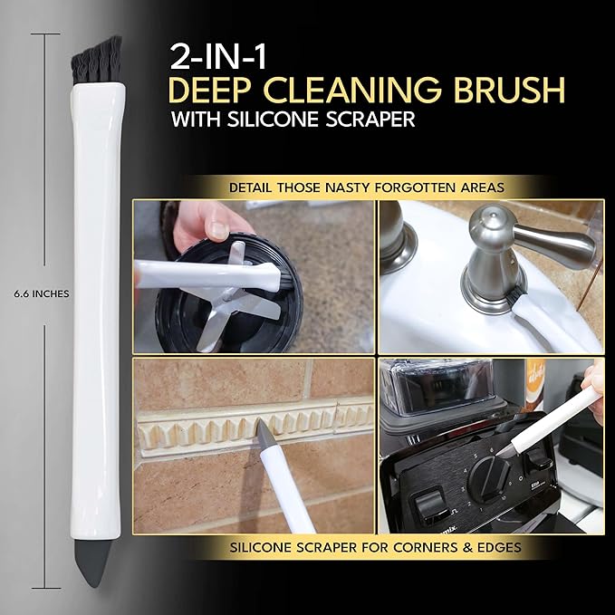 Grout Cleaning Brushes Set (3 Pcs) Deep Cleaner Multi-Purpose Stiff Bristle Brush, Cleaning Toothbrush for Cleaning Corners, Spaces, Tile, Shower, Window & Door Track, Floor, Juicers and Tight Spaces - Image 6
