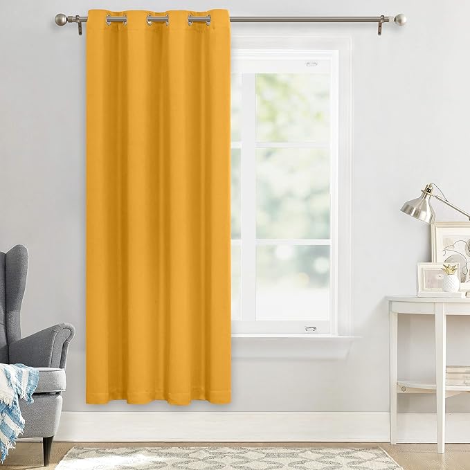 MYSKY HOME Blackout Curtain for Bedroom, Grommet Room Darkening Curtain, Amazing Triple Weave Thermal Insulated Curtain, 1 Curtain Panel ( 52 x 72 Inch, Yellow ) - Image 8