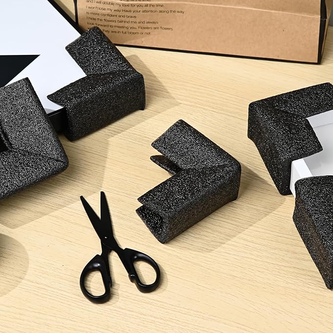 48 Pcs Foam Corner Protectors for Shipping, L-Shaped Edge Guards for TV Moving Box, Picture Frames, Mirrors, and Furniture, Must-Have Moving Supplies (Silk Black) - Image 8