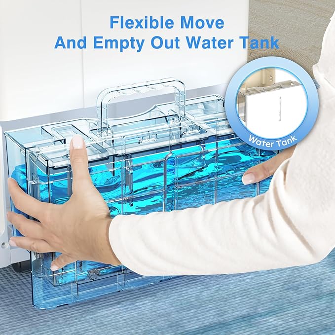 3,000 Sq.Ft. Dehumidifier for Home Bedrooms,1.2Gal Water Tank With Smart Control,Timing Device For Medium Size Rooms,35 Pints (White) - Image 3