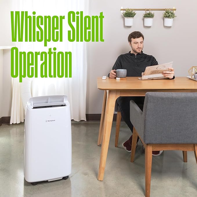 Westinghouse 10,000 BTU Air Conditioner Portable For Rooms Up To 450 Square Feet, Portable AC with Home Dehumidifier, Smart App, 3-Speed Fan, Programmable Timer, Remote Control, Window Kit, White - Image 6