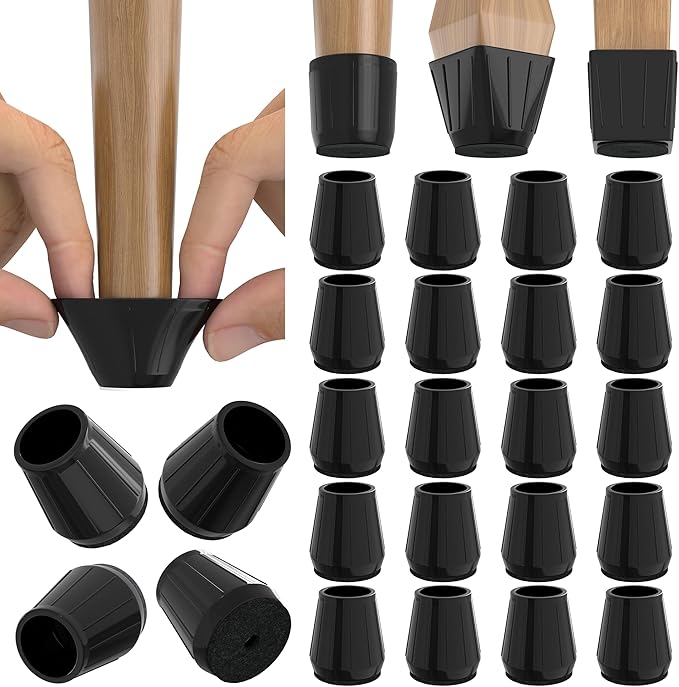 24PCS Extra Small Silicone Chair Leg Floor Protectors for Hardwood Floors, Thicken Rubber Chair Leg Cap Covers, Non Slip Furniture Leg Pads to Protect Wood Tile Floors from Scratches and Reduce Noise by Violibar