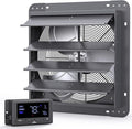 iLIVING 16" Wall Mounted Shutter Exhaust Fan, Automatic Shutter, Temperature and Humidity Controls with Variable Speed, 1736 CFM at 1600 RPM DC Motor by iLiving