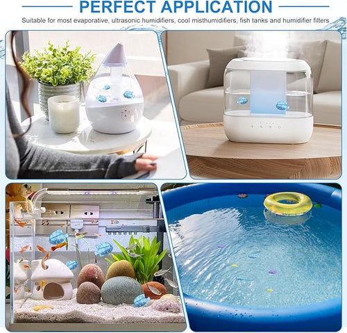 10PC Humidifier Cleaner Fish Universal Humidifier Tank Cleaner Works in All humidifiers and Fish Tanks Purifies Water, Prevent Hard Water Build-Up,Demineralization Cleaner(Blue Purple) - Image 2