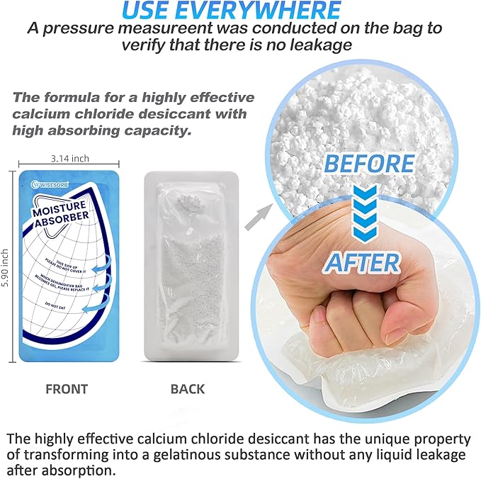 25 Gram Moisture Absorbers, 20 Packs Dehumidifier Bags for Bathrooms, Basements, Rvs, Humidity Packets for Closet - Image 2