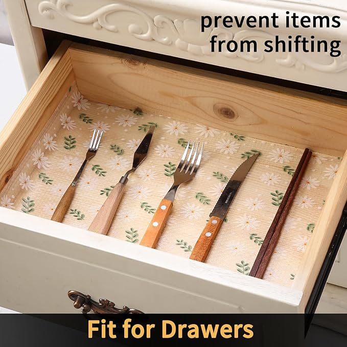 iwtmm Shelf Drawers Liners for Kitchen Cabinets Non-Slip, Washable, Oil-Proof Drawer Liners, EVA Waterproof Non-Adhesive Cabinet Liners for Kitchen, Pantry, Bathroom - Image 3