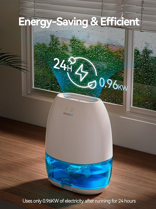 Dehumidifiers for Home, 34 oz Small Dehumidifier for Room, Quiet Dehumidifiers for Bathroom, Bedroom, RV, Closet with Auto Shut Off, 7 Colors Night Light - Image 3