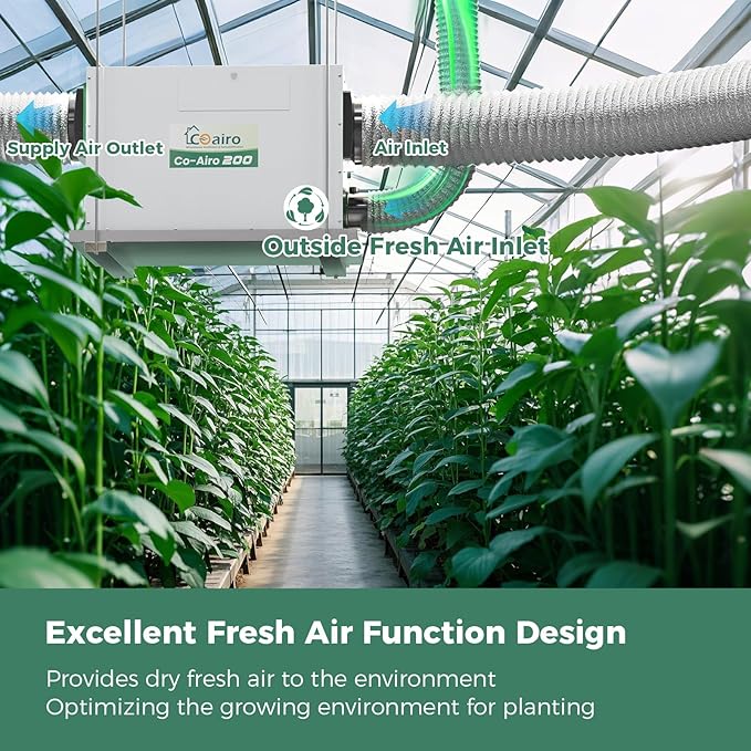 Whole House Dehumidifier 330 Pint with Controller, Crawl Space Dehumidifier with Fresh Air Function and Drain Hose Up to 4500 sq. ft. for Grow Tent, Whole House, Commercial, Basement - Image 3