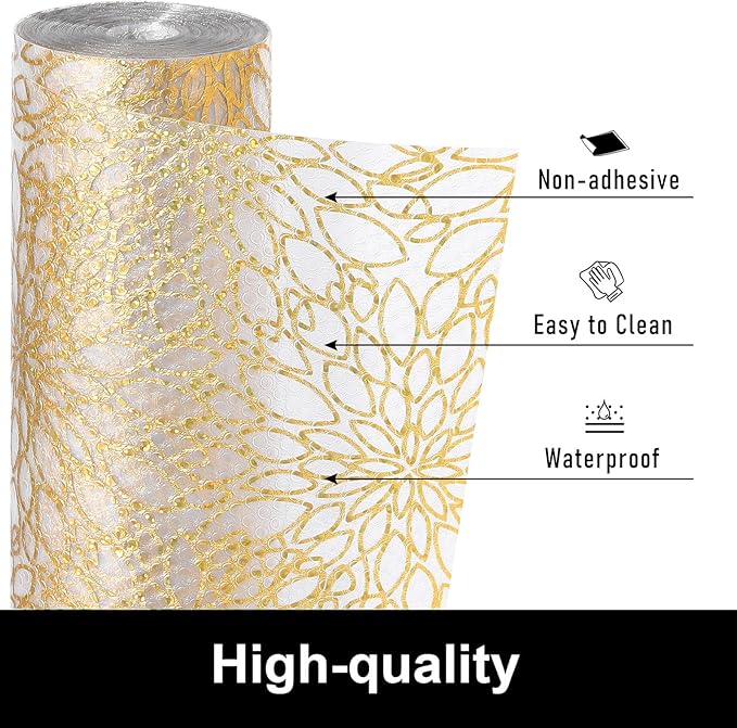 CooyesFridge Liners Shelf Liner for Kitchen Cabinets Refrigerator Liners Waterproof & Oil-Proof Kitchen Cupboard Liner Non Adhesive Drawer Mats EVA Material for Shelves（11.8" W x 360" L） - Image 2