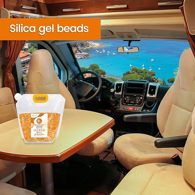 Silica Gel Desiccant Beads – Reusable Desiccant Bulk 3mm Beads for 3D Filament, Electronics, Cameras, Jewelry, and Safes (Orange White MIX, 9 LBS) - Image 2