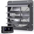 iLIVING 14" Wall Mounted Shutter Exhaust Fan, Automatic Shutter, Temperature and Humidity Controls with Variable Speed, 1200 CFM at 1600 RPM DC Motor by iLiving