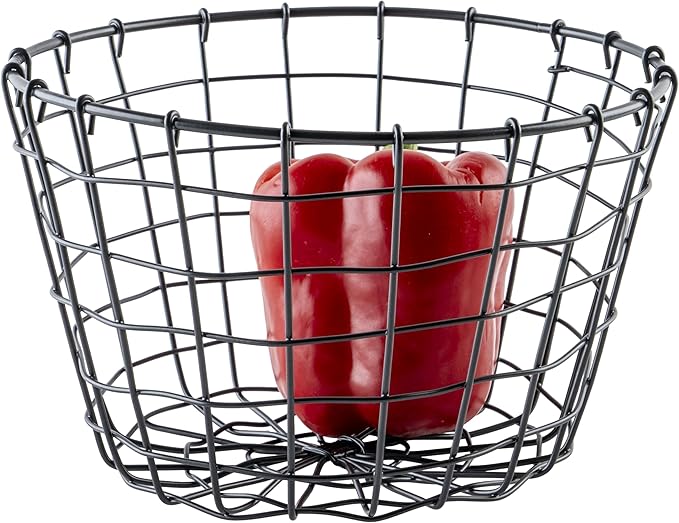 G.E.T. Round Heavy-Duty Iron Wire Utility Storage Basket for Pantry, Storage and More, 8" x 5" by Unknown