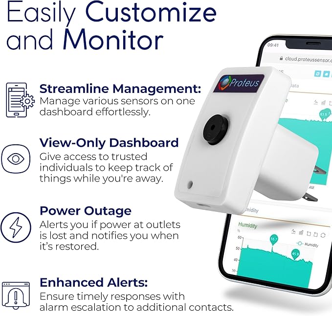 Proteus AMBIO - Wifi Temperature Humidity sensor with Buzzer and Email/Text Alerts - Image 4