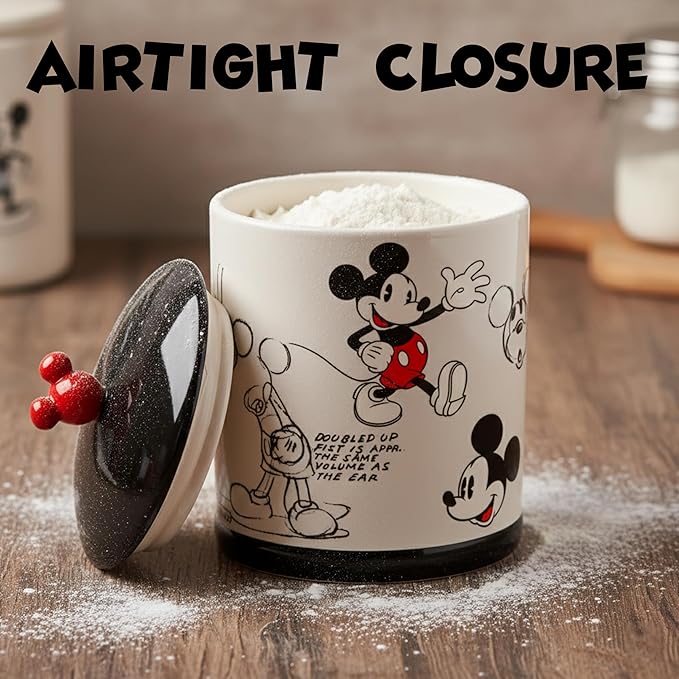 Silver Buffalo Disney Vintage Mickey Mouse Sketches Ceramic Cookie Snack Jar (Large) - Image 5