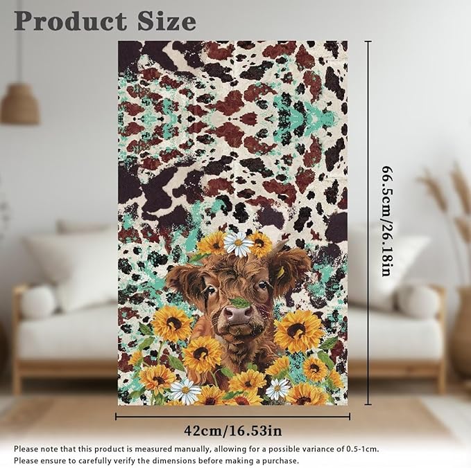 Hide Cow Sofa Headrest Covers Soft Recliner Headrest Protector Washable Couch Back Covers No-Slip Covers for Home Couch Loveseats Decoration 16.53 x 26.18 in - Image 7