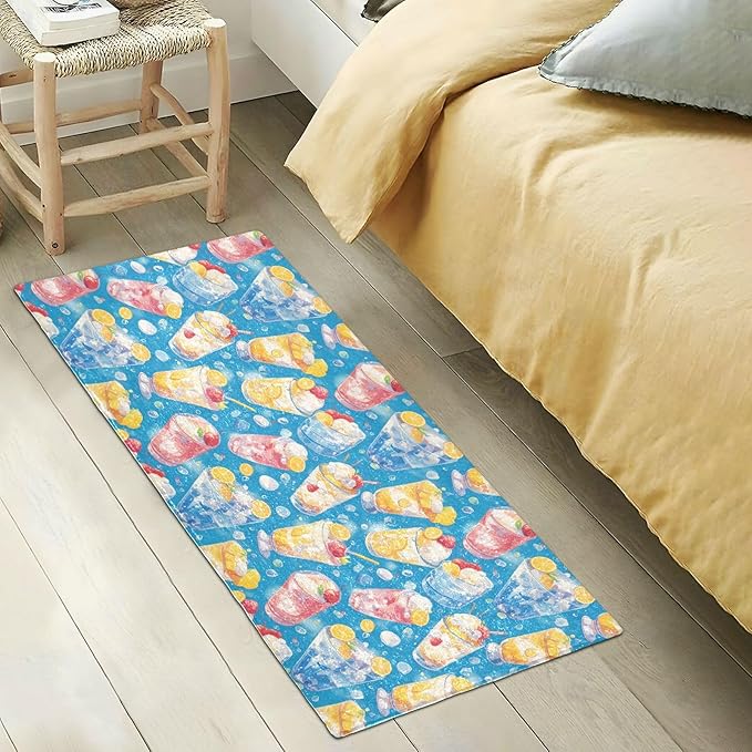 Summer Drink Cool Ice Blue Decorative mats for Bathroom Non Slip Anti-Mold Rug for Bathroom for Living Room Accessories 39x20in alfombra para ba?o - Image 5