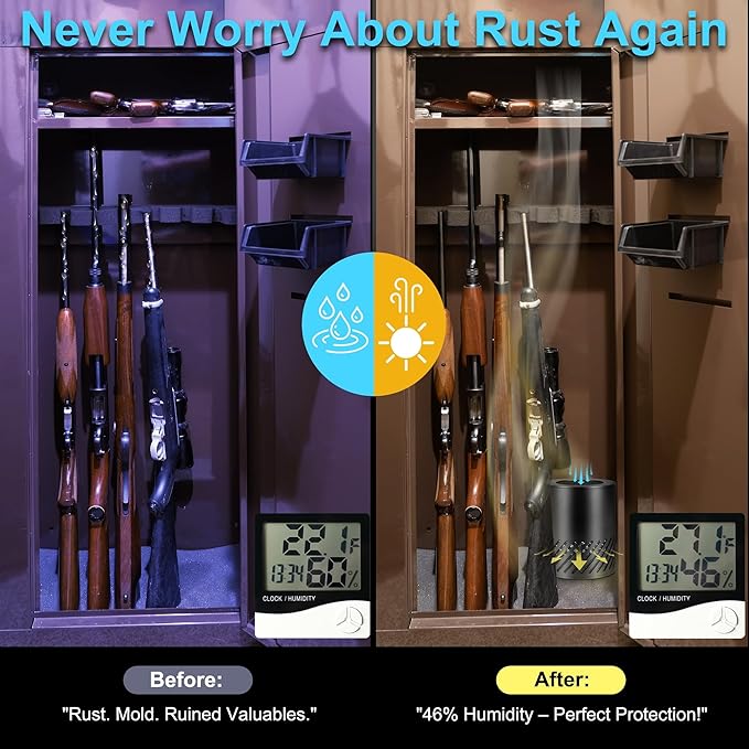 Gun Safe Dehumidifier Electric +6 * 12inch+4 * 12inch Light Bars Door Activated Gun Safe Lights Kits with Power Adapter - Image 6