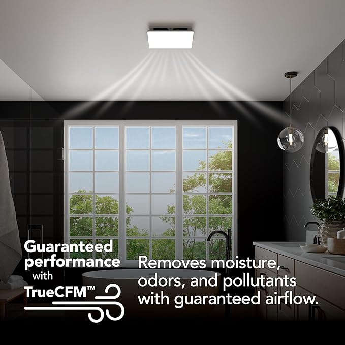 EVOLVE Premium Bathroom Exhaust Fan w/Light and Continuous Run, 50-80-110 Selectable CFM - Image 5