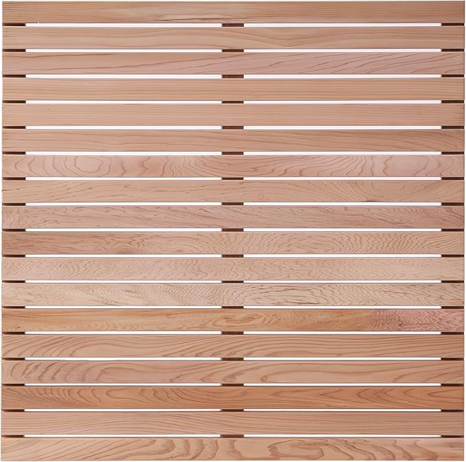 bingaai Cedar Wood Shower Mat 36" × 36" Square, Cedar Wooden Bath Mats, Wood Bath Mat for Inside or Outside Shower, Cedar Sauna Floor Mat Large,Non-Slip Shower Platform by WhenStyleMeetsPracticality