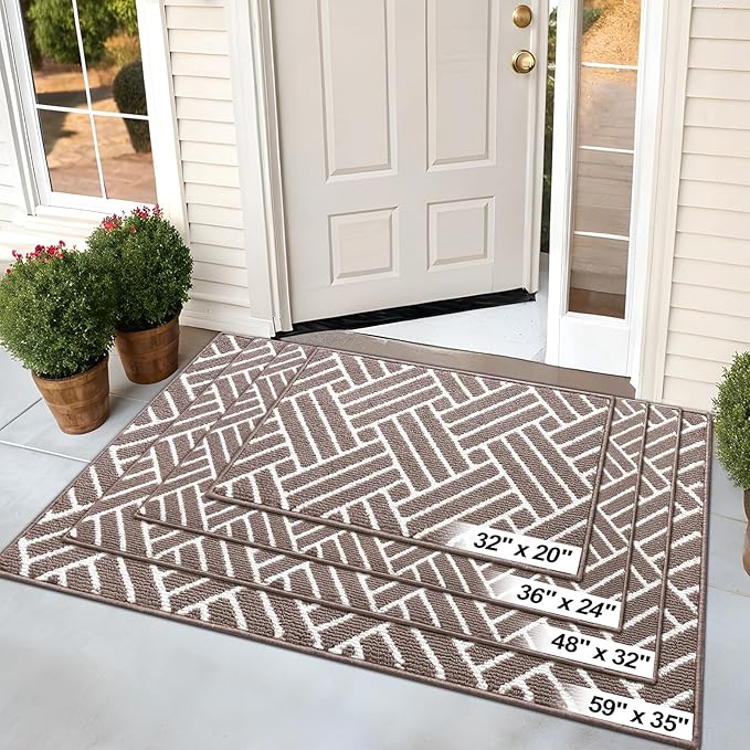 OLANLY Indoor Door Mat, 48x32 Inch, Dirt Resistant and Absorbent, Non-Slip Rubber Backing Floor Mats, Easy Clean Low-Profile Doormat for Entryway, Front Door, and Inside Entrance, Brown - Image 7