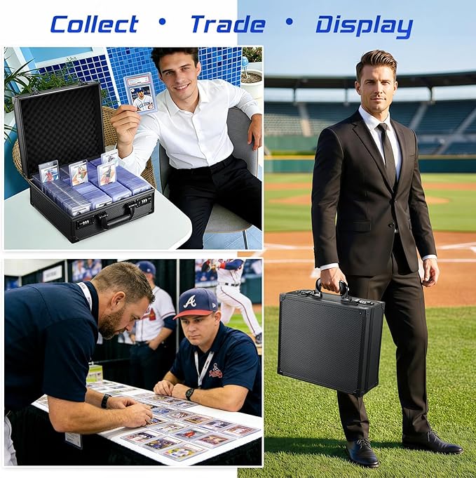 Card Storage Box for 3" x 4" 35pt Toploaders, Sports Cards Case with Lock, Trading Card Storage Box Holds 600+ Top Loaders or 150 Magnetic Holders, Card Collection Box for Collectors - Image 6