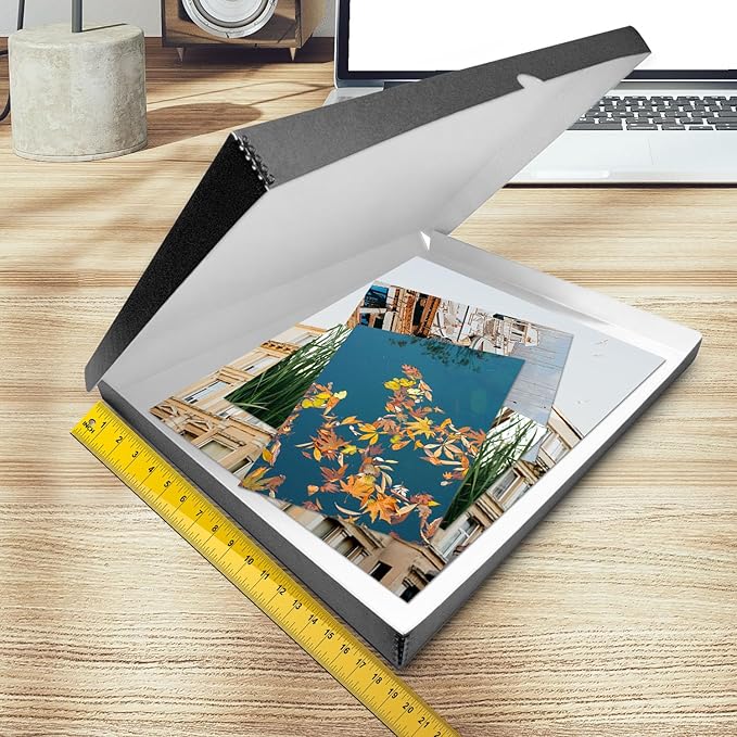 Golden State Art, Archival Folio Storage Box 18x24, Clamshell Design with Metal Edge, Preserve And Store Photos Documents Cards Prints Arts Crafts DIY, Black - Image 3