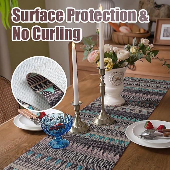 Tatyanna Drawer and Shelf Liner for Kitchen Cabinets Non Adhesive Drawer Liner Non Slip Cabinet Liner Boho Shelf Liners Strong Grip Dresser Cupboard Liner Waterproof Easy to Clean 12IN x 16.4FT - Image 5