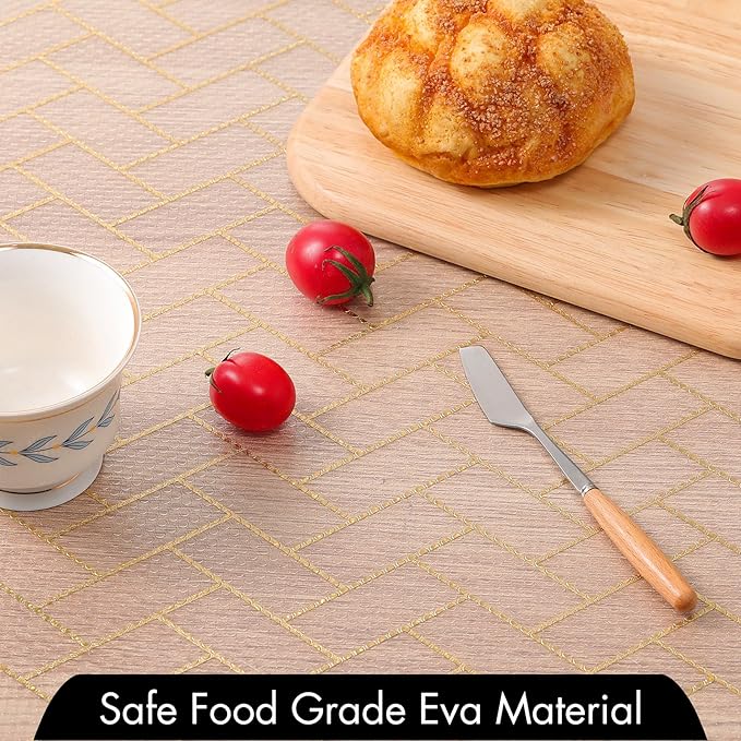 Cooyes Shelf Liner for Kitchen Cabinets – Non-Adhesive Waterproof Drawer Liner – Durable EVA Material Easy-to-Cut Shelf Paper for Refrigerator, Cupboard, Dresser with Modern Pattern - Image 5