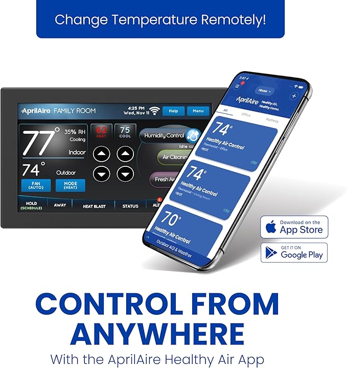 AprilAire 8920W Wi-Fi Programmable Color Touchscreen Thermostat with IAQ Control; Amazon Alexa and Google Assistant Compatible - Image 7