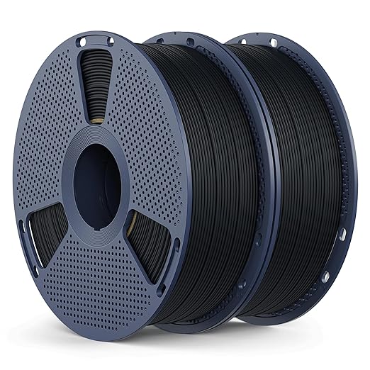 Matte PLA Filament 1.75mm, 2kg(4.4lbs) SUNLU 3D Printer Filament, Matte Surface Texture, No Clogging, Less Brittle, Black+Black by YOOPAI