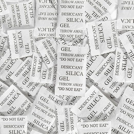 Sukh 100PCS 2Gram Silica Packets - Decassant Packs Anti Humidity Packs Silicone Packets Dry for Electronic Products, Jewelry, Cameras, Clothes, Books, Iron Tools, Precision Instruments by Sukh