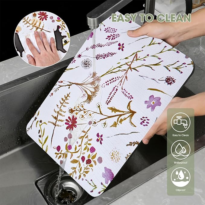 Drawer and Shelf Liner for Kitchen Cabinets 12INx20FT, Non Adhesive, Non Slip Floral Cabinet Shelf Drawer Liner Shelf Paper for Kitchen, Waterproof Cupboard Liners (Colorful Floral) - Image 4