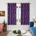 Deconovo Blackout Curtains, Purple Curtain, Thermal Insulated Soundproof Grommet Drapes, Silver Tree Foil Print, 52 x 63 Inch, 2 Panels, Machine Washable Window Panel for Living Room Bedroom Office by Deconovo