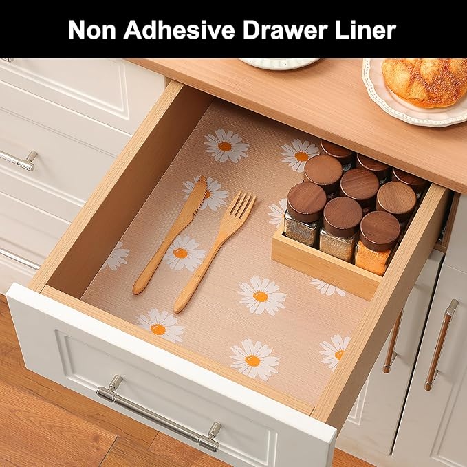 Cooyes Shelf Liner – Premium Non-Adhesive Cabinet & Drawer Liner for Kitchen – Waterproof Shelf Paper with Modern Pattern – Durable EVA Cabinet Mat – Easy to Cut （12" W x 360" L） - Image 5