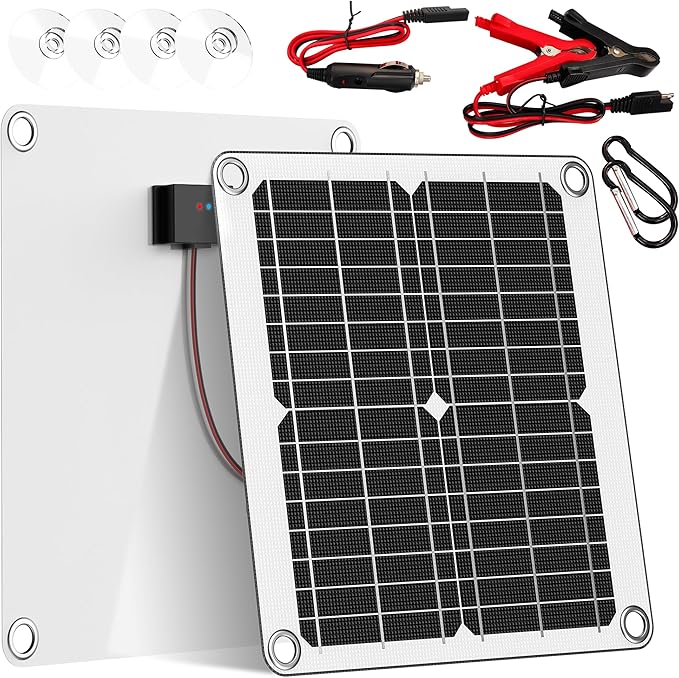 Waterproof 20W 12V Solar Battery Charger ，Maintainer Pro with UltraSmart MPPT Controller, 12V Solar Panel Trickle Charging Kit for Car, Boat, Marine, RV, Trailer (SP-20W) by Unknown