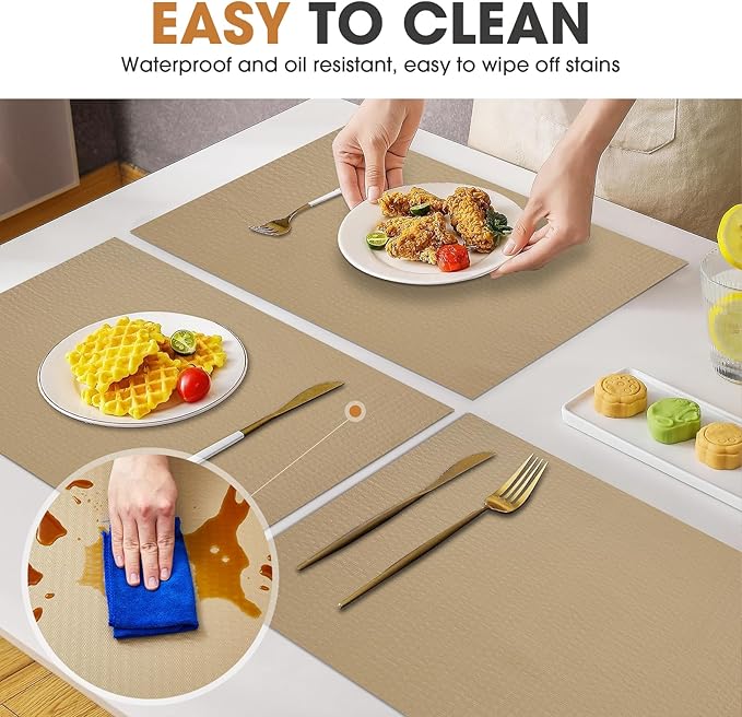 Drawer and Shelf Liner, Non-Slip Kitchen Cabinet Liners Non-Adhesive Thick Strong Grip Waterproof Washable Mats Protect Dresser Shelves Cupboard Bathroom Cabinets, Beige, 24 in X 10 FT - Image 3