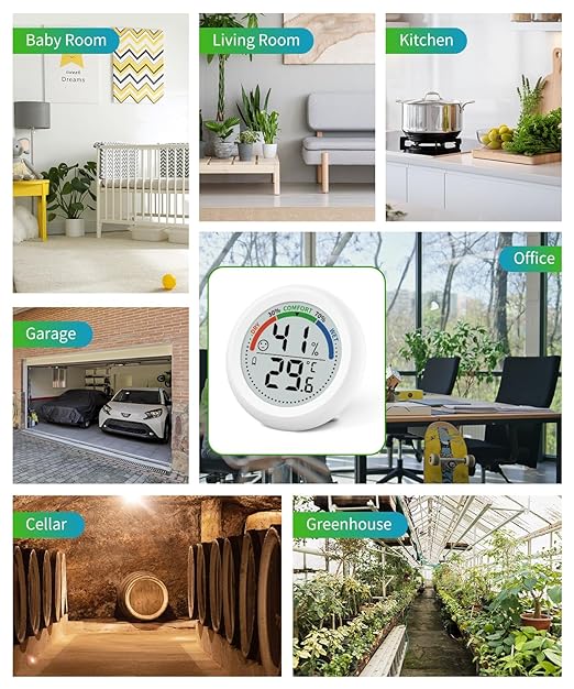 Digital Room Thermometer Hygrometer Indoor-Humidity Meter Monitor with Accurate Temperature Humidity Sensor Comfort Indicator ℃/℉ Switch for Wall Baby Home Greenhouse Cellar Garage Nest Reptile - Image 8