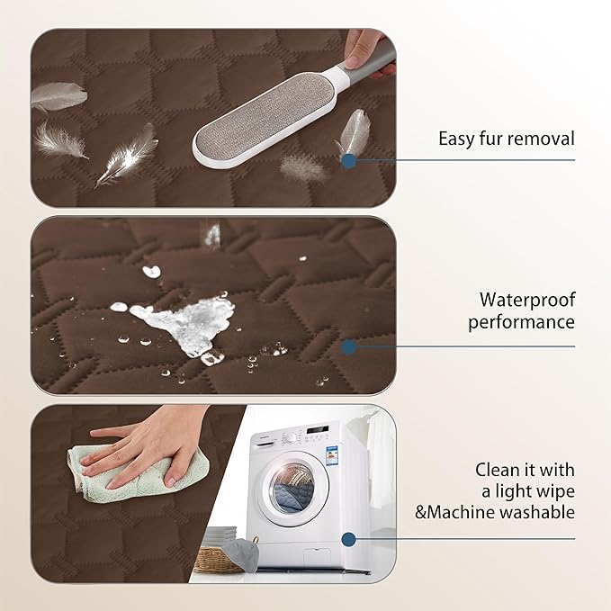 gogobunny 3X Stronger Waterproof Pet Blanket, Scratch Proof Furniture Protector for Dogs Cats, Reversible Cover 30x70 Inch, Dark Chocolate - Image 7