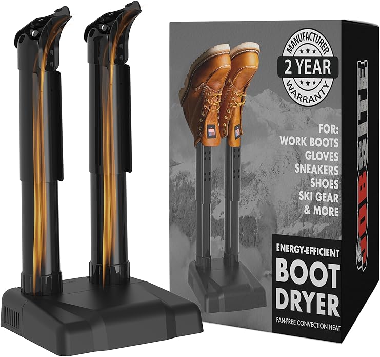 JobSite Boot Dryer - Silent Shoe Dryer & Warmer For Work Boots, Gloves & Shoes - Fanless Convection Dry - Helps Reduce Odor by JobSite
