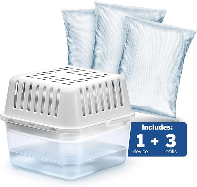 HUMYDRY Moisture Absorber Dehumidifier for Home, Compact Pack of 1 Device of 8.8 Oz With 3 Pre Measured Refills, Fragrance Free Humidity Absorber For Closets Bathroom Bedroom, Ideal For Small Spaces - Image 2