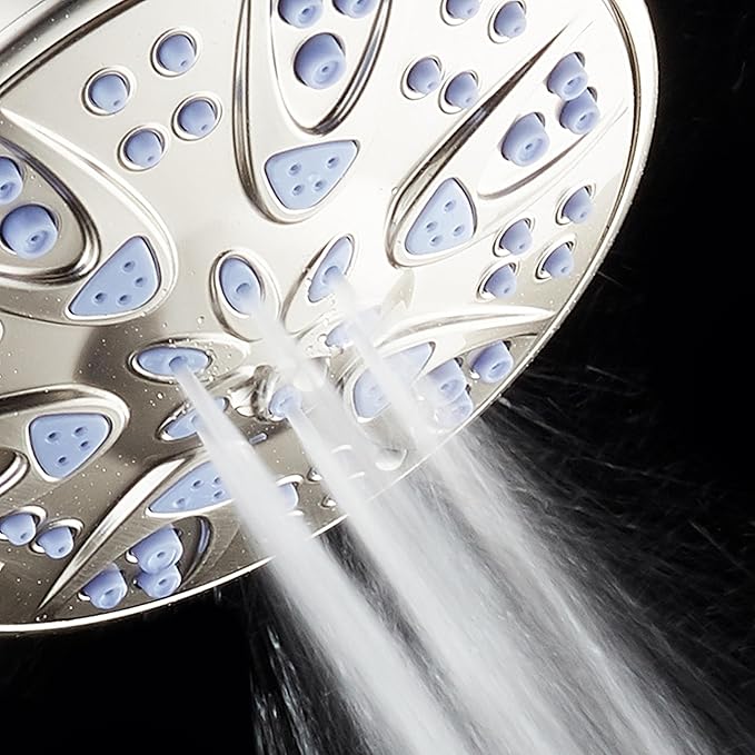AquaDance Antimicrobial – Anti-Clog High-Pressure 6-Setting Shower Head with Microban Nozzle Protection from Growth of Mold, Mildew & Bacteria for Stronger Shower! 4" Sunset Blue - Image 6