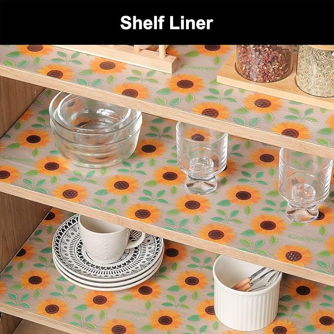 Cooyes Shelf Liner – Premium Non-Adhesive Cabinet & Drawer Liner for Kitchen – Waterproof Shelf Paper with Modern Pattern – Durable EVA Cabinet Mat – Easy to Cut （12" W x 120" L） - Image 2