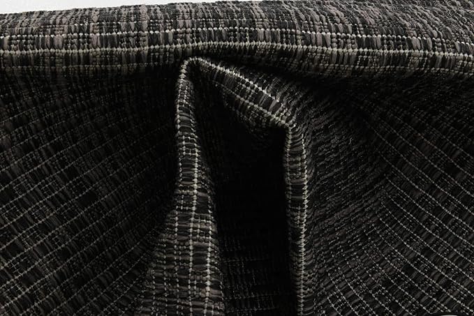 Unique Loom Collection Casual Transitional Solid Heathered Indoor/Outdoor Flatweave Area Rug (2' x 6' 1" Runner, Black/Ivory) - Image 9