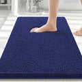 Smiry Luxury Chenille Bathroom Rugs 30x20, Extra Soft and Absorbent Shaggy Bath Mat, Machine Washable, Non-Slip Plush Carpet Runner for Tub, Shower, and Floor, Home Decor Accessories, Deep Blue by Smiry