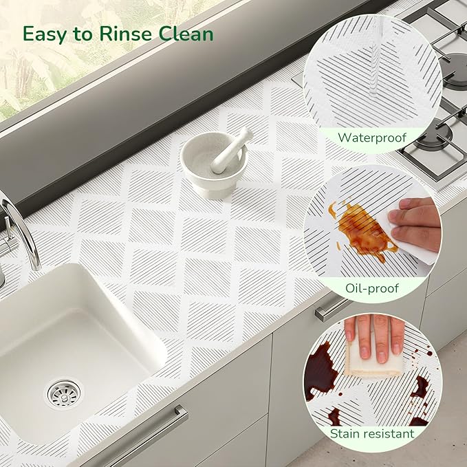 Shelf and Drawer Liner for Kitchen Cabinets 18In x 30FT Non-Adhesive Shelf Liner Non-Slip Strong Grip Cabinet Liner Waterproof Thickened Easy to Clean Drawer Mats Protect Pantry, Tool Box, Dresser - Image 5