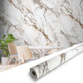 Marble Peel and Stick Waterproof Wall Paneling, 118" x 47" Calacatta Gold Glossy Finish Self-Adhesive Backsplash Tile Vinyl Wall Panel for Kitchen Bathroom Wall Decor, Covers 38.75 Sq. Ft. by premiumqualitypeelandsticktile