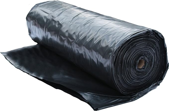 Roly Poly - Black Plastic Sheeting - 6 mil - (20' x 100') Polyethylene Heavy Duty Roll - Tarp, Vapor Barrier, Construction, Farming, Painter's Drop Cloth, Debris Shield by RolyPoly